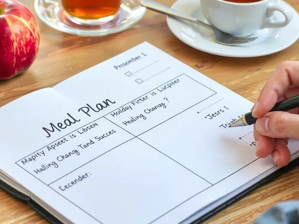 Handgeschriebener Ernährungsplan auf Papier